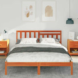 Vidaxl bedframe wasbruin 140 x 200 cm massief grenenhout