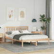 Vidaxl bedframe met hoofdeinde bruin 135 x 190 cm massief grenenhout