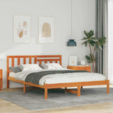 Vidaxl bedframe wasbruin 135 x 190 cm massief grenenhout