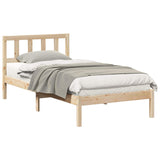 Vidaxl bedframe met hoofdeinde bruin 90 x 190 cm massief grenenhout