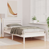 Vidaxl bedframe met hoofdeinde wit 80 x 200 cm massief grenenhout