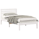 Vidaxl bedframe met hoofdeinde wit 90 x 200 cm massief grenenhout