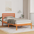 Vidaxl bedframe met hoofdeinde wasbruin 75 x 190 cm massief grenenhout