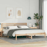 Vidaxl bedframe met hoofdeinde bruin 200 x 200 cm massief grenenhout