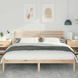 Vidaxl bedframe met hoofdeinde bruin 200 x 200 cm massief grenenhout