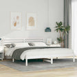 Vidaxl bedframe met hoofdeinde wit 200 x 200 cm massief grenenhout