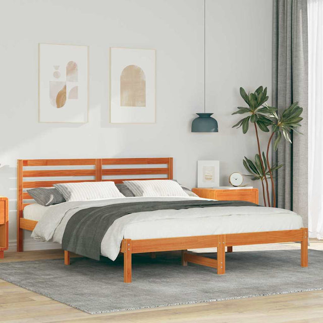 Vidaxl bedframe wasbruin 160 x 200 cm massief grenenhout