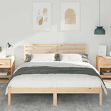 Vidaxl bedframe met hoofdeinde bruin 150 x 200 cm massief grenenhout
