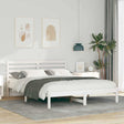 Vidaxl bedframe met hoofdeinde wit 150 x 200 cm massief grenenhout