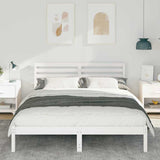 Vidaxl bedframe met hoofdeinde wit 140 x 200 cm massief grenenhout