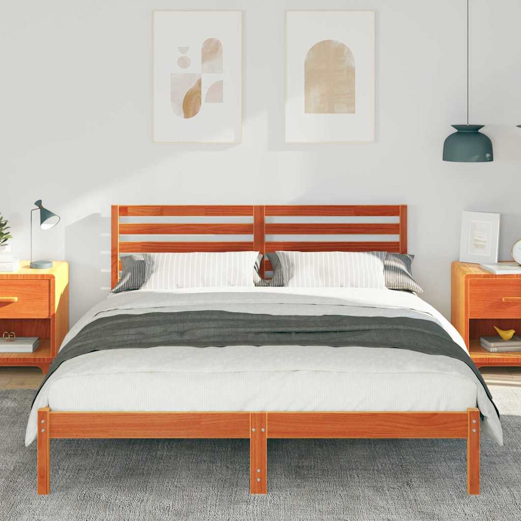 Vidaxl bedframe wasbruin 140 x 200 cm massief grenenhout