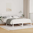 Vidaxl bedframe met hoofdeinde wit 120 x 190 cm massief grenenhout