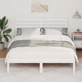 Vidaxl bedframe met hoofdeinde wit 120 x 190 cm massief grenenhout