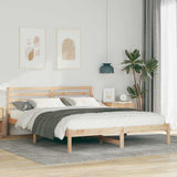 Vidaxl bedframe met hoofdeinde bruin 160 x 210 cm massief grenenhout