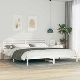 Vidaxl bedframe met hoofdeinde wit 180 x 210 cm massief grenenhout