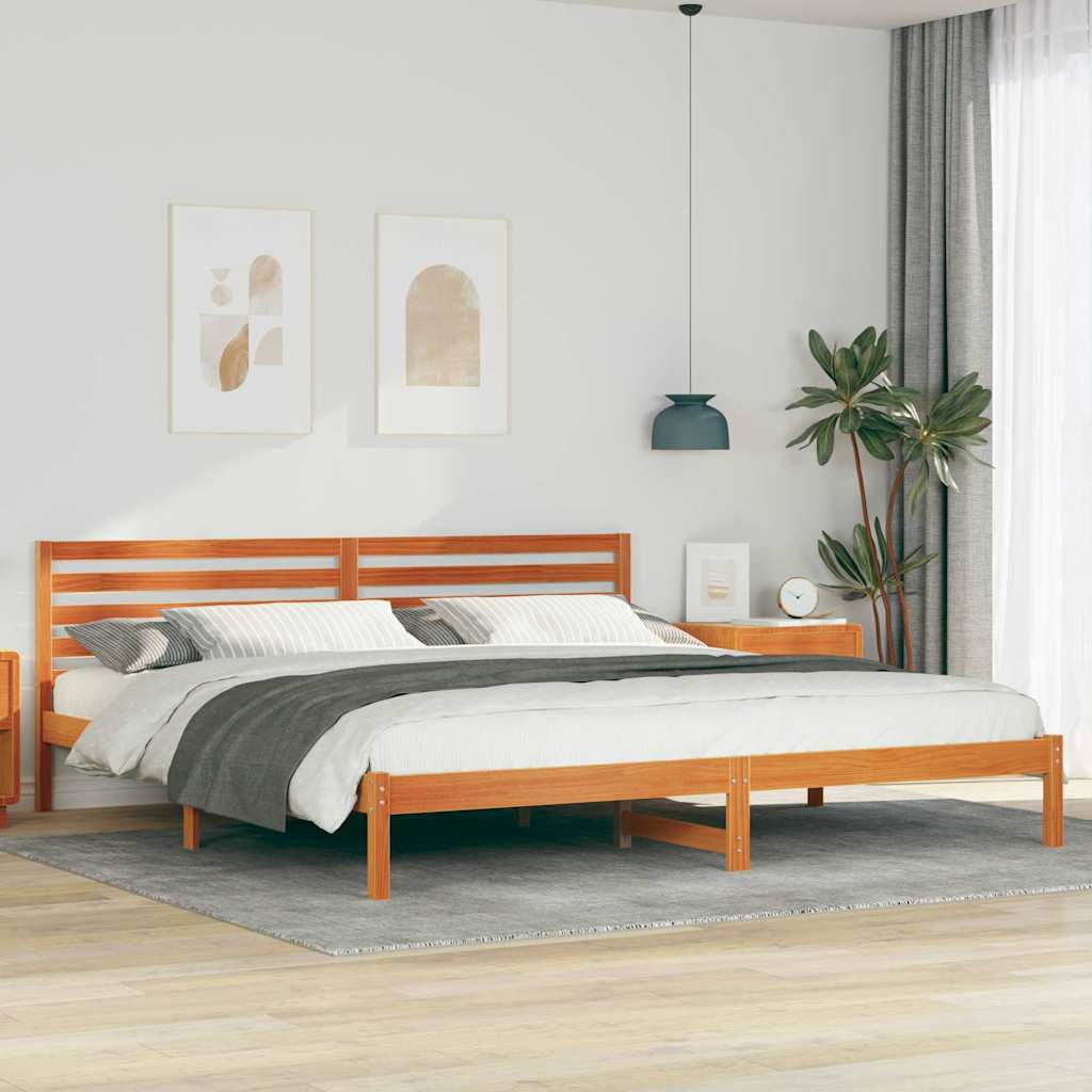 Vidaxl bedframe wasbruin 180 x 210 cm massief grenenhout