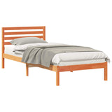 Vidaxl bedframe met hoofdeinde wasbruin 80 x 220 cm massief grenenhout