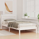 Vidaxl bedframe met hoofdeinde wit 90 x 220 cm massief grenenhout