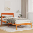 Vidaxl bedframe met hoofdeinde wasbruin 90 x 220 cm massief grenenhout