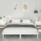 Vidaxl bedframe met hoofdeinde wit 160 x 220 cm massief grenenhout
