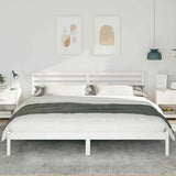 Vidaxl bedframe met hoofdeinde wit 180 x 220 cm massief grenenhout