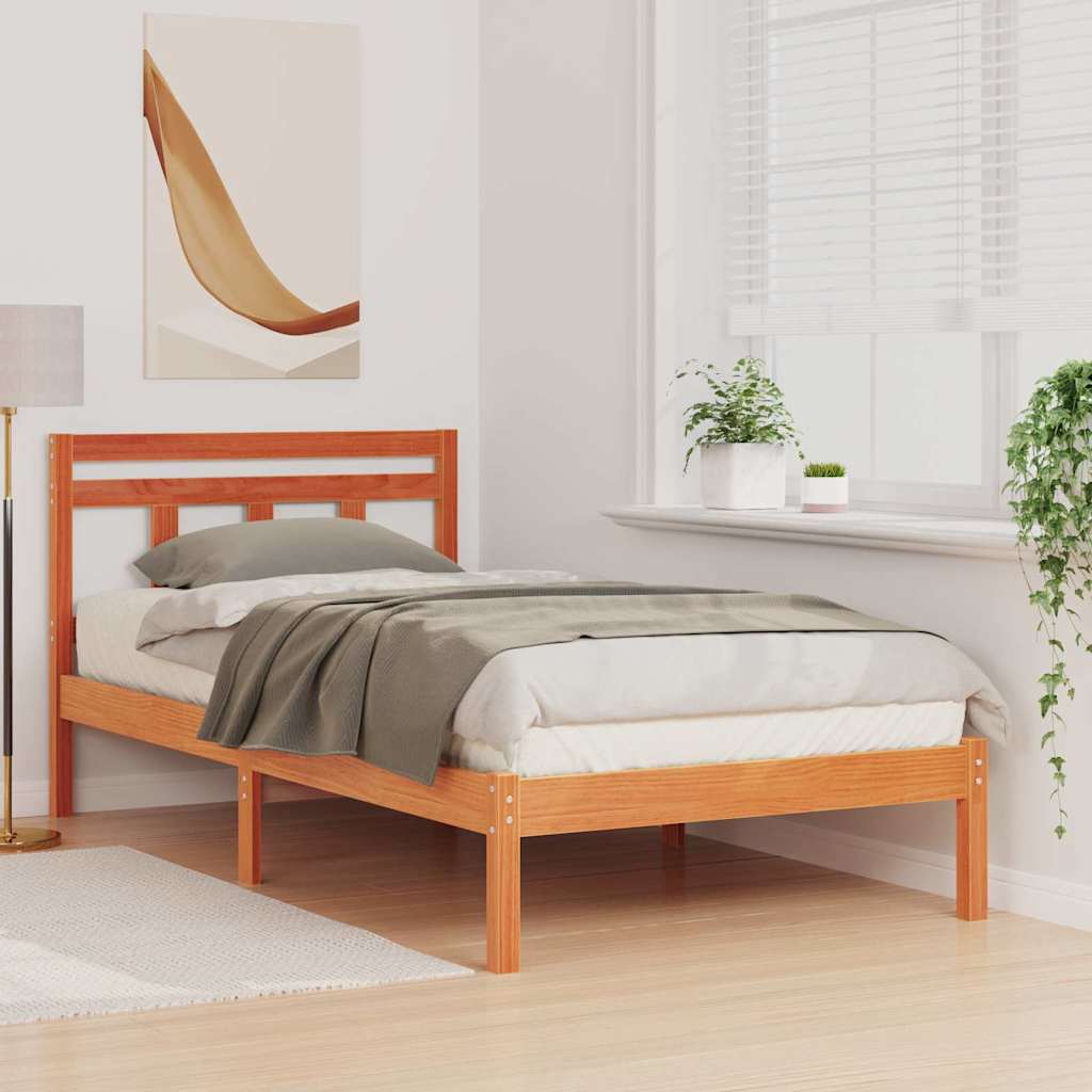 Vidaxl bedframe bruin 90 x 200 cm massief grenenhout