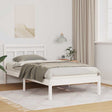 Vidaxl bedframe wit 75 x 190 cm massief grenenhout