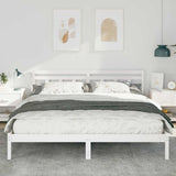 Vidaxl bedframe wit 200 x 200 cm massief grenenhout