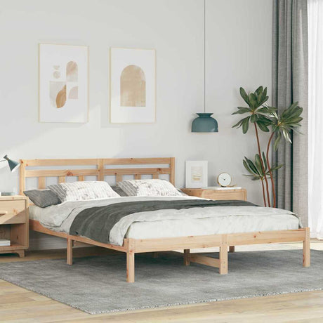Vidaxl bedframe bruin 150 x 200 cm massief grenenhout