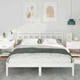 Vidaxl bedframe wit 140 x 200 cm massief grenenhout