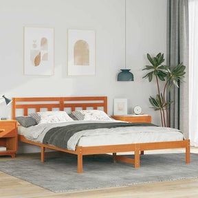 Vidaxl bedframe bruin 140 x 200 cm massief grenenhout