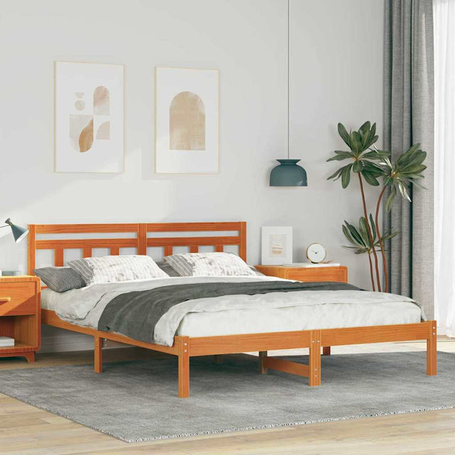 Vidaxl bedframe bruin 140 x 200 cm massief grenenhout