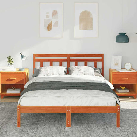 Vidaxl bedframe bruin 120 x 190 cm massief grenenhout