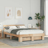 Vidaxl bedframe met hoofdeinde bruin 160 x 200 cm massief grenenhout