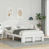 Vidaxl bedframe met hoofdeinde wit 120 x 200 cm massief grenenhout