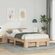 Vidaxl bedframe met hoofdeinde bruin 135 x 190 cm massief grenenhout