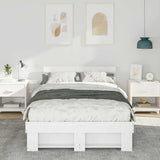 Vidaxl bedframe met hoofdeinde wit 135 x 190 cm massief grenenhout