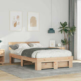Vidaxl bedframe met hoofdeinde bruin 120 x 190 cm massief grenenhout