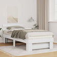 Vidaxl bedframe met hoofdeinde wit 75 x 190 cm massief grenenhout