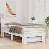 Vidaxl bedframe met hoofdeinde wit 75 x 190 cm massief grenenhout