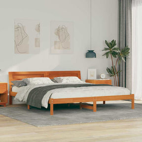 Vidaxl bedframe wasbruin 180 x 200 cm massief grenenhout