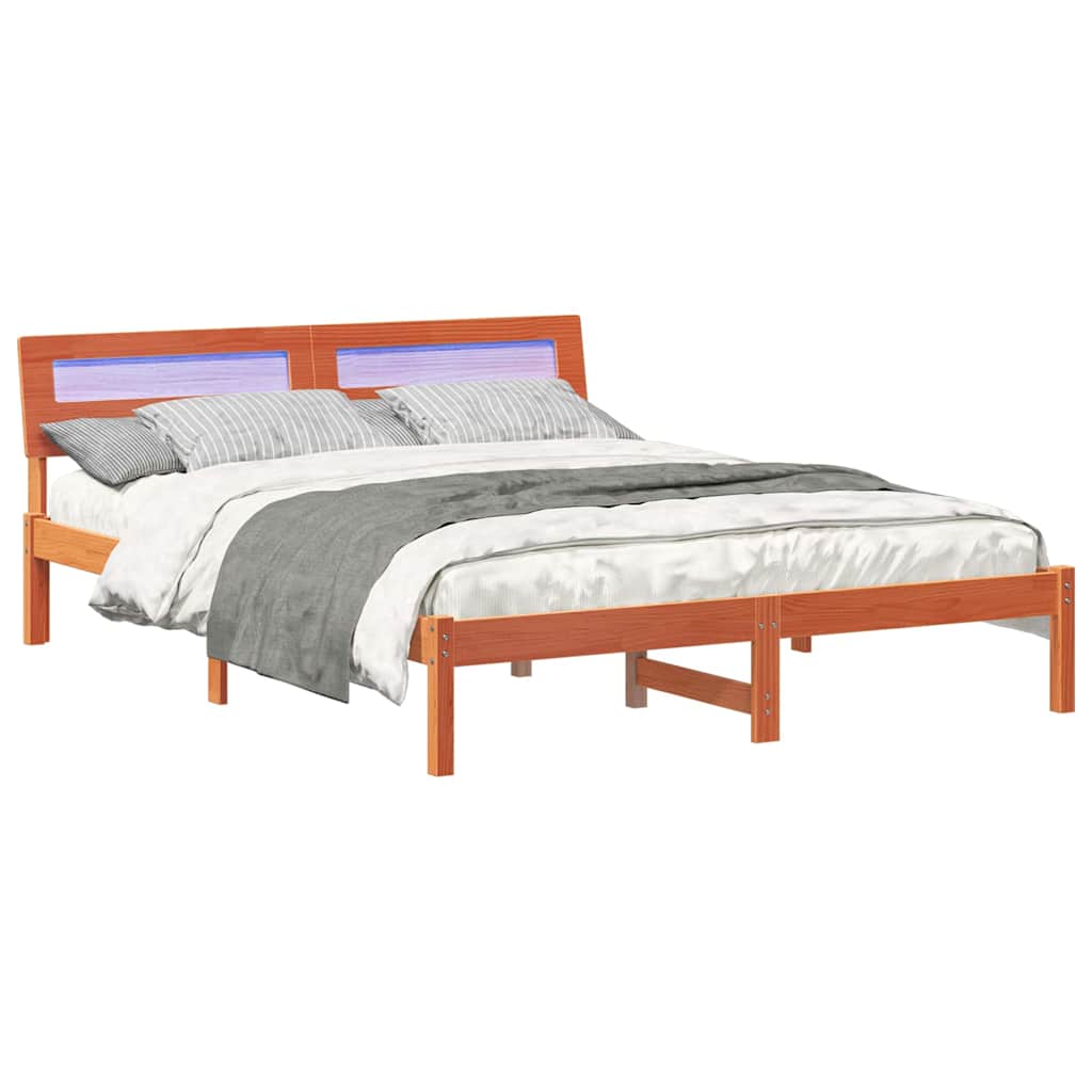 Vidaxl bedframe wasbruin 140 x 200 cm massief grenenhout