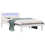 Vidaxl bedframe met hoofdeinde wit 80 x 200 cm massief grenenhout