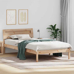 Vidaxl bedframe met hoofdeinde bruin 90 x 190 cm massief grenenhout