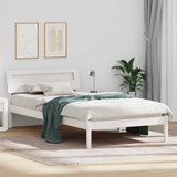Vidaxl bedframe met hoofdeinde wit 90 x 190 cm massief grenenhout