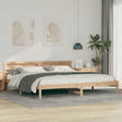 Vidaxl bedframe met hoofdeinde bruin 180 x 200 cm massief grenenhout