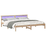 Vidaxl bedframe met hoofdeinde bruin 180 x 200 cm massief grenenhout