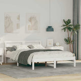 Vidaxl bedframe met hoofdeinde wit 120 x 190 cm massief grenenhout
