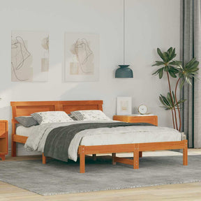 Vidaxl bedframe wasbruin 120 x 190 cm massief grenenhout