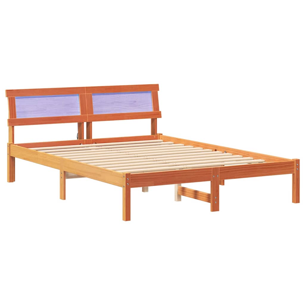 Vidaxl bedframe wasbruin 120 x 190 cm massief grenenhout